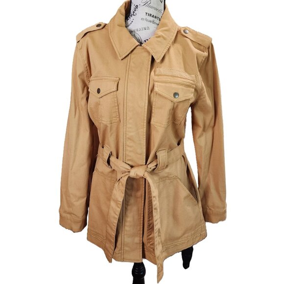 MARKET & SPRUCE NWOT Mustard Yellow Bambi Safari-Style Jacket Size 2 - Picture 9 of 11